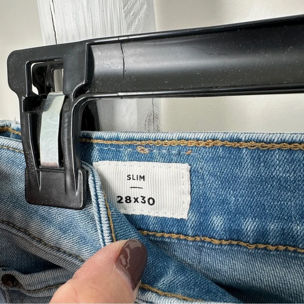 PacSun Men's Slim Jeans in Light Blue Size 28 X 30